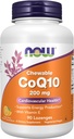 NOW Foods Supplements, CoQ10 200 mg, Pharmaceutical Grade, All-Trans Form που παράγεται με ζύμωση, 90 Lozenges