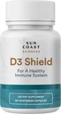 Sun Coast Science Sciences D3 Shield - Βιταμίνη D3 5000 IU για την Ανοσολογική Υποστήριξη και την Υγεία των Οστών 60 Καψάκια Χορτοφάγου K2 με 180mg Ανθρακικό ασβέστιο Μέγιστη Απορρόφηση