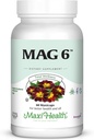 Magnezyum B6 Mag 6 Magnezyum B6 Vitamin B6 Sağlıklı Kemik Mineralizasyonu, Destek Nerve & Muscle Function, Energy Metabolism - Non-GMO, Vegan, Gluten Free, Kosher 60 Capsules