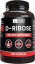 Pure Original Materialss D-Ribose (365 Capsules) Magnezyum Or Rice Fillers, Always Pure, Lab