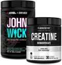 Jacked Factory X John Wick - Wick Mode Pre Workout Toz (Baba Yaga Blue Raz, 40 Hizmet) & Kretine Monohidrat Toz (Unflavored, 30 Hizmet)