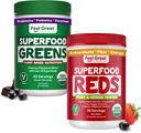 Great USDA Organic Reds & Super Greens Toz Combo (2-Pack) | 35+ Yeşiller, Meyveler & Veggies, Fiber, Probiyotikler & Digestive Enzymes | 30 Hizmet