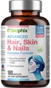 Biophix Hair Skin and Nails Complex 180 Caplets with 10.000 mcg Biotin - Πολυβιταμίνες Υποστηρίζει ισχυρά νύχια Όμορφη υγιής γήρανση μαλλιών