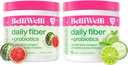 Belli Welli Daily Fiber Supplement Bundle - Cucumber Lime Mint & Watermelon - με κολλαγόνο, προβιοτικά & ηλεκτρολύτες - Αναζωογονητικά αρώματα ευεξίας, 32 Σύνολο εξυπηρετήσεων