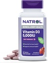 Natrol Fast Dissolve Vitamin D3 5.000 IU, Συμπλήρωμα διατροφής για την υγεία των οστών και των κοινών, συμπλήρωμα υποστήριξης των οστών, 90 δισκία, 90 ημέρες προσφοράς