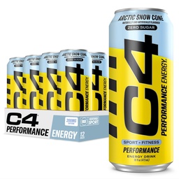 Cellucor C4 Carbonated Zero Sugar Energy Preworkout Drink + Beta Alanine, (NEW) Αφρώδης Αρκτικός Χιονόκοκκος, 16 Fl Oz, Συσκευασία των 12