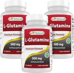 Best Naturals L- Glutamine 500mg, 250 δισκία (250 Count (Pack of 3))