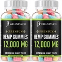 [2-Pack] – Hemp Gummies Premium 12,000 – Inflammation – Vitamins & Omega 3,6,9 – Made in The USA (120 Count) – [2-Pack]