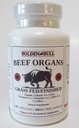 Beef Organ Supplement Grass-Fed/Finished - Pasture Yükseltildi - Undephted 3000 mg | No Fillers | Natural Iron, Vitamin A, B12 for Energy | Non-GMO | Hormon & Pesticide Free | Gluten-Free.