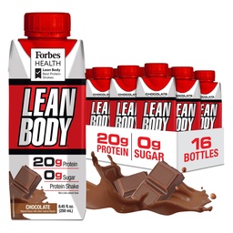 LABRADA NUTRITION - Lean Body ETA Whey Protein Shake, Convenient On-The-Go Meal Replacement Shake for Men & Women, 20 γραμμάρια πρωτεΐνης – Zero Sugar, Λακτόζη & Χωρίς γλουτένη, Σοκολάτα (Pack of 16)