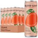 Gloss Leaf Collagen Iced Tea (Zero-Sugar, Mango-Pineapple): Collagen Peptides Protein & Vitamin C, Beauty & Anti-Aging, 12 Fl Oz, 12 Pack
