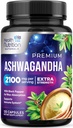 Ashwagandha Συμπληρώματα - 2100mg Ashwagandha κάψουλα για γυναίκες & άνδρες, φυσική αντιοξειδωτική υποστήριξη, εκχύλισμα ρίζας Ashwa, επιπλέον δύναμη ήρεμη υποστήριξη με μαύρο πιπέρι, Vegan & χωρίς γλουτένη - 120 κάψουλες