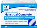 Quality Choice Menstrual Complete Max Strength Period Pain Relief, 500 mg Acetaminophen, 60mg Caffeine, 15mg Pyrilamine Malate, Cramps, Bloating, Πονοκέφαλος.