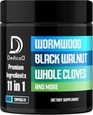 11in1 Wormwood Capsules - 180 Capsules Black Walnut, Cloves, Ginger, Turmeric, Apple, Berberinel & More - 3 Ay boyunca Immune System