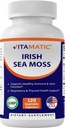 Vitamatic Irish Sea Moss – 120 Χορτοφαγικές κάψουλες κατασκευασμένες με Bladderwrack & Burdock Root - Seamoss Supplement for Thyroid, Energy & Immune Support