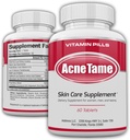 Acne Pills- Acne Tame Συμπλήρωμα- Διαυγές χάπι βιταμινών του δέρματος για λιπαρή θεραπεία του δέρματος, ορμονικές κηλίδες, αντισημιτικά σημεία & κυστική ακμή Συμπληρώματα για γυναίκες, άνδρες, εφήβους και ενήλικες- 60 δισκία από το στόμα