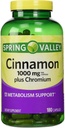 Spring Valley Cinnamon 1000 mg Plus Chromium, 180 Capsules