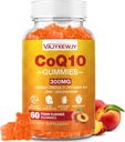 Sugar-Free CoQ10 Gummies 3000 mg - Plus Omega-3, Vitamin B3 & çinko, Yüksek Apsiyon Coenzyme Q10 Hücreleri Enerji ve Antioksi Desteği için Tamamlar, Vegan 60 Count