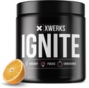 Xwerks Ignite Orange Pre Workout Toz, Natural Keto Pre Workout for Women and Men with Explosive Energy, Gluten Free Meeting for Endurance and Stamina, 150 mg Caffeine, 30 Hizmet