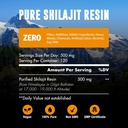 60,000 MG Shilajit Pure Organic Resin - 65% Fulvic Acid & 85+ Trace Minerals, 120 Servings - Awaken Energy Booster & Support Immune, Enhance Overall Health & Brain Booster - Sugar Free