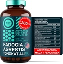 Fadogia Agrestis and Tongkat Ali Supplement - 600mg Fadogia Agrestis for Men, 500mg Longjack Tongkat Ali, Ashwagandha Maca Fenugreek Complex - Muscle Strength, Energy, Mood Support - 120 Capsules