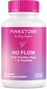 Pink Stork No Flow: Dry Up Breast Milk Supply with Sage, Pisley, and B Vitamins, Postpartum Essentials for Women to Stop Θηλασμός και μείωση της παραγωγής γάλακτος, 60 κάψουλες