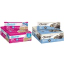 Quest Birthday Cake & Cookies & Cream Dipped Protein Bars, Yüksek Protein, Gluten Free, Keto Friendly, 12 Count Every