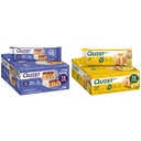 Quest Beslenme Crispy Blueberry Cobbler Kahraman Protein Bar, 16g Protein, 1g Sugar, 3g & Lemon Cake Protein Bars, Yüksek Protein, Low Carb, Gluten Free, Keto Friendly