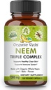 Organik Veda Neem Capsules with Triple Complex Neem Leaf Extract, Bark & Flower - Herbal Supplement Boosts Immunity, improves Digestion, Skin Health & Support Cleansing - 120 Count