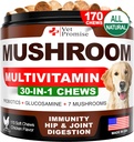 Köpekler için Mushroom - 170 Chews - Türkiye Tail - Köpekler için Mushroom Supplement - Lions Mane - Reishi - Immunity Support Multivitamin Vitaminleri - Ortak Sağlık - Enerji - Gut - Skin - Amerika'da Yapıldı