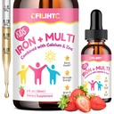 Liquid Iron Supplement for Kids, Women & Men - with Calcium, Zinc, Kids Multivitamin with Iron Drops - Immune Support, Blood Builder & Energy Support for Iron Deficiency, Anemia, Vegan 2 Fl Oz