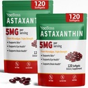 2Pack Astaxanthin Supplements 5mg - Premium Astaxanthin for Eye, Brain, Skin & Immune Support, Microalgae Source, 240 Softgels
