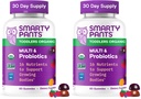 SmartyPants Organic Toddler Multivitamin Gummies: Probiotics,Omega 3 (ALA),Vitamin D3,C,Vitamin B12,B6,A,K&Zinc,Beta Carotene,Gluten Free,Three Fruit Flavors, (30 Day Supply),60 Count (Pack of 2)
