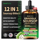 (4 Fl Oz) Soursop Bitters Liquid Drops 12 in 1 with Sea Moss, Moringa, Turmeric, Echinacea & Ashwagandha Extract - Herbal Tonic for Digestive Wellness & Immune Support