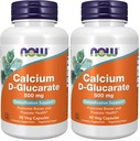 NOW Foods Supplements, Calcium D-Glucarate 500 mg, Detoxification Support*, 90 Veg Capsules, (Pack of 2)