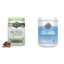 Garden of Life, Powder Protein Greens Chocolate Organic, 22 Ounce & Grass Fed Collagen Peptides Powder – Unflavored Collagen Powder