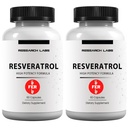 Research Labs 2X Potency Micronized Resveratrol Supplement 2 Fer 1 Ad - 1200mg Per 2 Capsules, 120 Total - Potent Antioxidants Supplement, Trans Resveratrol for Heart Health