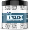 Earthborn Elements Betaine HCL, 200 Κάψουλες, Lab-Δοκιμές, Χωρίς Φίλτρο ή Πρόσθετα