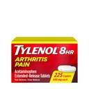 Tylenol Acetaminophen 650 mg Extended Release Caplets, Fast, Strong Pain Relief, 8 Hour Arthritis Pain Relief, Joint Pain Reliever & Fever Reducer, Long-Lasting Relief, Oral Medicine, 225 Count