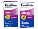 Bausch + Lomb PreserVision AREDS Eye Vitamin & Mineral Supplement Tablets, 120 Count Bottle (Soft Gels) (Pack of 2)