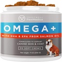 PawMedica Omega 3 για σκύλους, δέρμα σκύλου και παλτό συμπλήρωμα με Fish Oil Αγάπη Βοηθά με το ξηρό δέρμα σκύλου, Omega 3 6 9 Μάσημα βιταμίνης για αλλεργίες σκύλου
