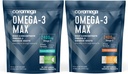 Coromega Omega-3 Fish Oil Bundle – 2400mg Ωμέγα-3s + Βιταμίνη D, 3X Καλύτερη Απορρόφηση, Χωρίς Αλιευτική Επίγευση, Καρύδα Bliss & Εσπεριδοειδή Burst Flavors, 60 Squeeze Packets