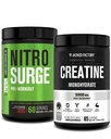 Jacked Factory NITROSURGE Pre Workout Supplement - Endless Energy, Instant Strength (Cherry Limeade, 60sv) Creatine Monohydrate Supplement (Unflavored, 85sv)