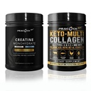 Creatine Monohydrate Powder (500g) and Keto Multi Collagen Peptides (16.2 oz) Bundle – Unflavored - Gluten Free, Non GMO, Lactose & Soy Free