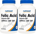 Nutricost Folic Acid (Vitamin B9) 1000 mcg, 240 Capsules (Pack of 2)