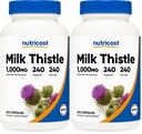 Nutricost Milk Thistle 240 Capsules for 240 Servings - Vegan, Non-GMO and Gluten Free (Pack of 2)