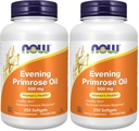 NOW Foods Supplements, Evening Primrose Oil 500 mg with Naturally Occurring GLA (Gamma-Linolenic Acid), 250 Softgels, (Pack of 2)