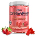 EHP Labs OxyShred Gummies - Pre Workout Gummies & Energy Chews with 100mg Caffeine, L-Carnitine for Thermo & Metabolic Support, All Natural Energy Boost - Strawberry Flavor – 60 Servings