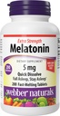 Webber Naturals Extra Strength Melatonin 5mg, Fast-Melting Tablets, 200 Day Supply, 100% Drug Free Sleep Supplements for Adults, Peppermint Flavored, Gluten Free, Non-GMO, Vegetarian Formula