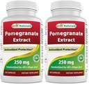 Best Naturals Pomegranate Extract 250 mg 250 Capsules (Pack of 2)